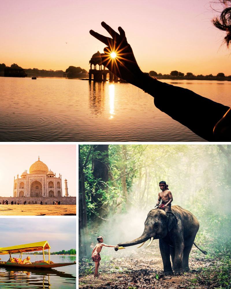 Beautiful Indian destinations including iconic landmarks, serene beaches, and cultural heritage sites